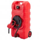 US GARVEE 15 Gallon Portable Fuel Caddy, 10-ft hose, siphon pump, 7.5 L/min manual nozzle, diesel/gasoline tank - Red