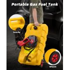 US GARVEE 15 Gallon Portable Fuel Caddy, 10-ft hose, siphon pump, 7.5 L/min manual nozzle, diesel/gasoline tank - Yellow