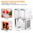 US GARVEE 18x2L Commercial Beverage Dispenser 280W Stainless Steel Food Grade Ice Tea Drink Dispenser