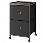 US GARVEE 2 Drawers Mobile Fabric File Cabinet, Metal Frame, MDF Top, Waterproof, Anti-Corrosive, Rolling Wheels, Home Office