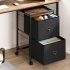US GARVEE 2 Drawers Mobile Fabric File Cabinet  Metal Frame  MDF Top  Waterproof  Anti Corrosive  Rolling Wheels  Home Office