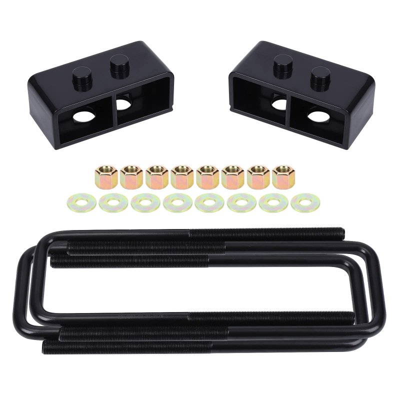 US GARVEE 2 Inch F150 Leveling Lift Kits 2 Inch Raise Blocks & U-bolts Set Leaf Rear Leveling Lift End Block Kit