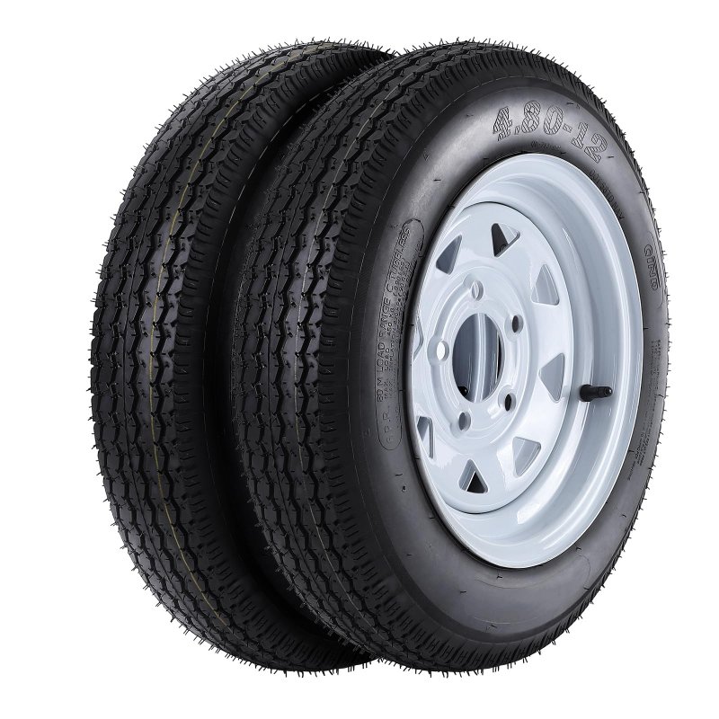 US GARVEE 2 Pack 480-12 4.80x12 4.80-12 4.8-12 Trailer Tires with 12 Inch Rims