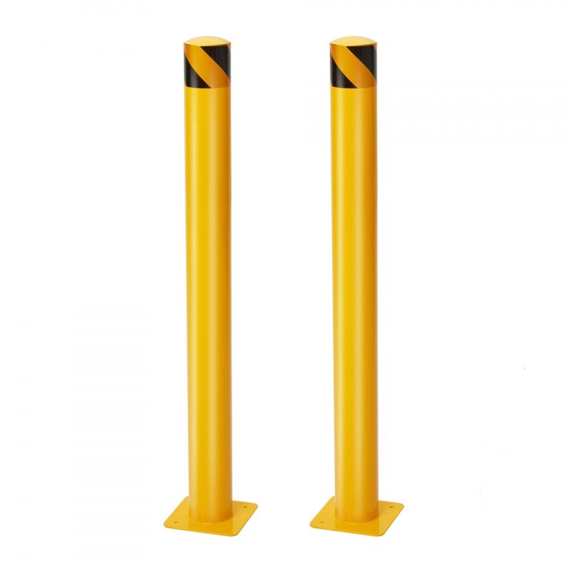 US GARVEE 2 Packs Safety Bollard 36 Inch Height Bollard Post for Driveway Barrier Parking Pole Yellow