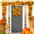 US GARVEE 20 Inch Fall Wreath Fall Wreath for Front Door with Maple Leaf Berries and Pumpkins