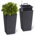 US GARVEE 23  Tall Planters Set of 2  Outdoor   Indoor Planter Pots  High Front Porch Planter Pots with Drainage Holes   Water Level Monitor   Inner Bucket  Automatic