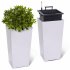 US GARVEE 23  Tall Planters Set of 2  Planters for Outdoor   Indoor Plants  Modern Plant Pots with Drainage Holes   Water Level Monitor   Inner Bucket  Automatic Wate