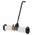 US GARVEE 24 Inch Rolling Magnetic Sweeper, Magnetic Sweeper with Wheels and Adjustable Handle, Magnetic Pick Up Sweeper to Pick Up Nails with Quick Release Latch, 55-LBS Capacity