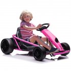 US GARVEE 24V Go Kart for Kids 8-12, 300W*2 Motors, 9Ah Battery, 8MPH Speed, Music, Horn, 175lbs Max Load - Pink