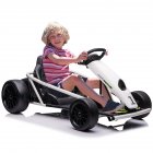 US GARVEE 24V Go Kart for Kids 8-12, 300W*2 Motors, 9Ah Battery, 8MPH Speed, Music, Horn, 175lbs Max Load - White