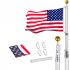 US GARVEE 25Ft Telescoping Flag Pole Kit Aluminum Flag Poles with 3x5 USA Flag for Outside Silver