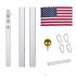 US GARVEE 25Ft Telescoping Flag Pole Kit Aluminum Flag Poles with 3x5 USA Flag for Outside Silver