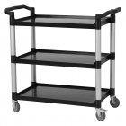 US GARVEE 3-Shelf Utility Carts with Wheels, Heavy Duty 360lbs Capacity Rolling Service Cart, Restaurant Food Cart with Hammer for Office, Warehouse, Garage