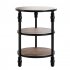 US GARVEE 3 Tier Round Side Table with Storage Shelf  Metal Legs  MDF Wood  Vintage Style  for Living Room  Bedroom