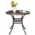US GARVEE 30 25  Round Cast Aluminum Patio Bistro Table  Bistro Table with Umbrella Hole  Outdoor Side Table  for Porch  Backyard  Garden  Balcony  Black