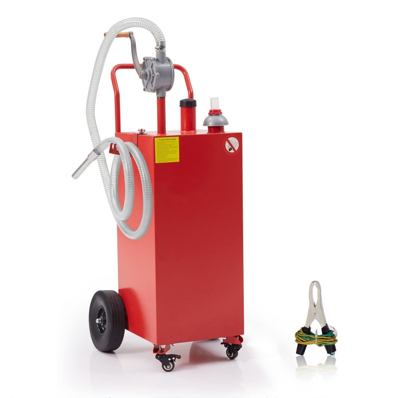 US GARVEE 30 Gallon Gas Caddy Portable Fuel Tank With Pump And Wheels Portable Fuel Storage Tank Gasoline Diesel Fuel