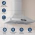 US GARVEE 30 inch Wall Mount Range Hood Stainless Steel Kitchen Hood with Ducted Stove Vent   Timer