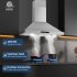 US GARVEE 30 inch Wall Mount Range Hood Stainless Steel Kitchen Hood with Ducted Stove Vent   Timer