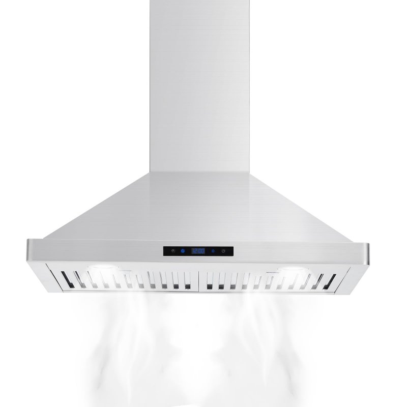 US GARVEE 30 inch Wall Mount Range Hood Stainless Steel Kitchen Hood with Ducted Stove Vent & Timer
