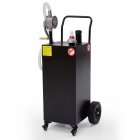 US GARVEE 35 Gallon Gas Caddy Pump Portable Fuel Storage Tank with 2 Wheels for Car Black
