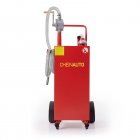 US GARVEE 35 Gallon Gas Caddy With Pump Portable Fuel Storage Tank Gasoline Diesel Fuel With 2 Wheels