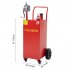 US GARVEE 35 Gallon Gas Caddy With Pump Portable Fuel Storage Tank Gasoline Diesel Fuel With 2 Wheels