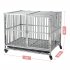 US GARVEE 38 Inch Heavy Duty Dog Crate with Wheels Full Stainless Steel Double Door Removable Tray