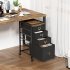 US GARVEE 4 Drawers Mobile Fabric File Cabinet  Metal Frame  MDF Top  Waterproof  Anti Corrosive  Rolling Wheels  Home Office