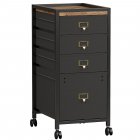 US GARVEE 4 Drawers Mobile Fabric File Cabinet, Metal Frame, MDF Top, Waterproof, Anti-Corrosive, Rolling Wheels, Home Office