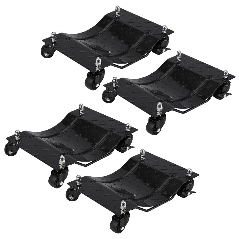 US GARVEE 4 Pack 6000 lbs Car Dolly with 360° Wheels - For Vehicles & Boats - Black