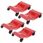US GARVEE 4 Pack 6000 lbs Car Dolly with 360° Wheels - For Vehicles & Boats - Red