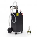 US GARVEE 40 Gallon Portable Gas Caddy With Pump Fuel Storage Gasoline Tank With 2 Wheels