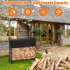 US GARVEE 4FT Firewood Rack Outdoor Firewood Rack Outdoor with Cover for Fireplace Wood Storage