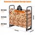 US GARVEE 4FT Firewood Rack Outdoor Firewood Rack Outdoor with Cover for Fireplace Wood Storage