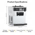 US GARVEE 5 8 8Gal H Yield Commercial Ice Cream Machine 3 Flavor Countertop Soft Serve Ice Cream Yogurt Machine