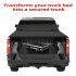 US GARVEE 5 8ft Soft Quad Fold Truck Bed Tonneau Cover Compatible with 2019 2023 Chevy Silverado Black
