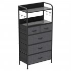 US GARVEE 5 Drawers Dresser for Bedroom with Shelf ,Chest of Drawers & Storage Drawers, Tall Fabric Storage Dresser for Living Room, Organizer Unit, Easy Assembly, Grey