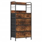 US GARVEE 5 Drawers Dresser for Bedroom with Shelf ,Chest of Drawers & Storage Drawers, Tall Fabric Storage Dresser for Living Room, Organizer Unit, Easy Assembly, Rustic Brown
