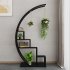 US GARVEE 5 Tier Tall Plant Stand Curved Metal Plant Stand with 6 Hooks for Room Patio Balcony Black
