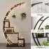 US GARVEE 5 Tier Tall Plant Stand Curved Metal Plant Stand with 6 Hooks for Room Patio Balcony Black