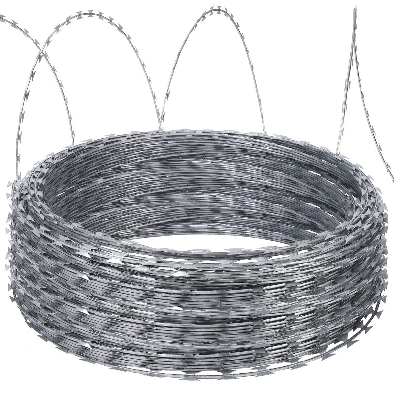 US GARVEE 500FT Razor Barbed Wire 50FT Per Roll Razor Wire Fencing Razor Fence Barbed Wire