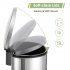US GARVEE 50L Trash Can Semi Circular Steel Pedal Recycle Bin with Lid and Inner Buckets Hands Free