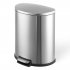 US GARVEE 50L Trash Can Semi Circular Steel Pedal Recycle Bin with Lid and Inner Buckets Hands Free