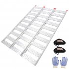 US GARVEE 50x76 Inch Aluminum Tri-Fold Ramp with Treads, 1500Lbs ATV Ramp with Load Straps, Folding Ramp for Motorcycles, Truck Bed, ATVS, UTVS, Trailer, Tractor,Lawnmowers, Snow Blowers