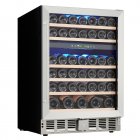 US GARVEE 52 Bottles Wine Fridge Dual Zone Wine Cooler Refrigerator with Digital Temperature Control