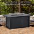 US GARVEE 52 Inch Propane Fire Pit Table 50000BTU Rectangle Fire Table with Cover   Rain Cover Gray