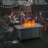 US GARVEE 52 Inch Propane Fire Pit Table 50000BTU Rectangle Fire Table with Cover   Rain Cover Gray