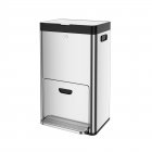 US GARVEE 56L Kitchen Trash Can with Lid Fingerprint-Proof Stainless Steel Rubbish Bin