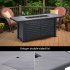 US GARVEE 57 Inch Propane Fire Pit Table 50000BTU Rectangle Fire Table with Cover   Rain Cover Gray