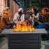 US GARVEE 57 Inch Propane Fire Pit Table 50000BTU Rectangle Fire Table with Cover   Rain Cover Gray